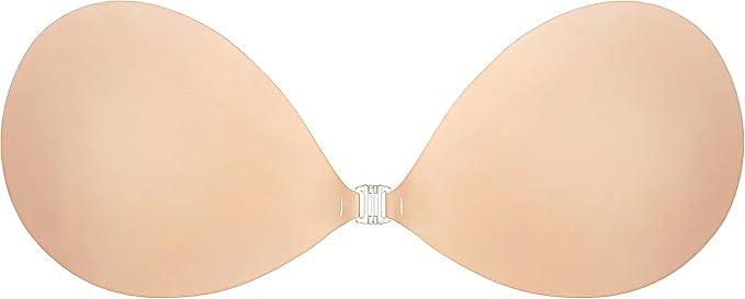 Mearter Ultra Push up Sticky Bra Pads Inserts | Double Sided Adhesive Bra Inserts | Stick on Bra for Sports Bra Swimsuit (Medium, Beige)