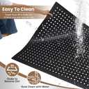 Restaurant Anti Fatigue Mat, Outdoor Rubber Floor Bar Mat, 36"X60" Non-Slip Kitchen Commercial Mat with Drainage for Garage, Entryway, Kitchen, Bar, Black