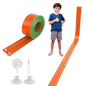 Flexible Race Car Track 15 Ft Starter Set with Suction Cups Compatible with Hot Wheels and Diecast 1/ 64th Car for Ages 3 & Up Classic Long Rolls Up Portable Racetrack (Orange & Green)