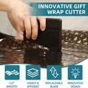 2 x Quicker and Easier Gift Wrap Cutter (2-Pack) | Wrapping Paper Cutter with Replaceable Blade Sets | Christmas Holiday Birthday Wrapping Tool(Black+Black)