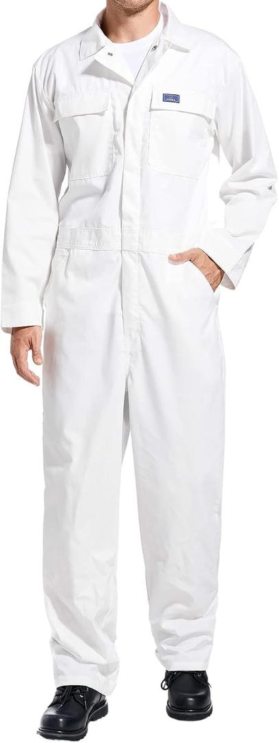 HISEA Men's Long Sleeve Coverall, Stain & Wrinkle Resistant Mens Work Coverall with Multi Pockets Size: XX-Large Tall