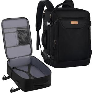 Carry on Backpack, Flight Approved Travel Backpack TSA 15.6 Inch Anti-Theft Laptop Backpack Lightweight Daypack College Weekender Overnight Bag, 16.8 * 11.4 * 7inch,Black