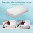 Ergonomic Memory Foam Neck Pillow Bed Pillow,Cooling Fabric,Adjustable Sandwich Pillow for Neck Pain Relief (Queen Size (2 Pack))