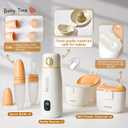 Nomad Portable Bottle Warmer  Wireless Baby Milk Warmer with 10500mAh Battery  Includes 2 Spoons & 2 Breastmilk Containers  Travel Baby Essential for Moms on The Go