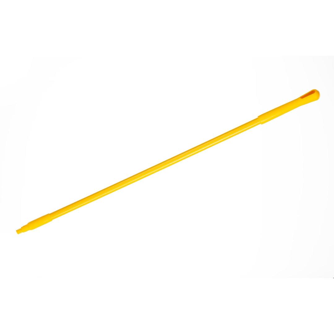 SPARTA 48" Fiberglass Replacement Handle with 3/4" Acme Thread Tip, Polyester Veil Reinforced, Hanging Cap, Commercial Cleaning, Yellow