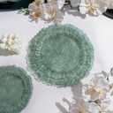 U-QE 60PCS Clear Green Plastic Plates - Green Plates Disposable Heavy Duty - Disposable Plastic Plate for Party, Weddings and Formal Occasions Including 30 Dinner Plate 10" & 30 Appetizer 7"