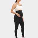 Buttergene Women's Maternity Leggings over the Belly Maternity Yoga Pants Workout Pregnancy Leggings (Pack of 3,L, Black)