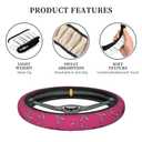 Be Strong Be Fearless Steering Wheel Cover for Women Men, Pink Ribbon Breast Cancer Survivor Awareness Neoprene Steering Wheel Protector Case Soft Elastic Universal Auto Car Accessories Decor 15 Inch