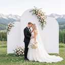 Metal Arch Backdrop Stand and Cover Set of 3(7.2FT,6.6FT,6FT)