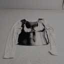 Y2K Fashion T-Shirt Round Neck Crop-top Sexy Long Sleev T-Shirt Trendy 3D Human Print Top Women Fashion Streetwear L