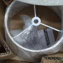 Small Lamp Shades Set of 2, Beige with Silver Thread Lamp Shade, 5.5" Top x 10" Bottom x 6.6" High, Glitter Linen Lamp Shades for Table Lamps Bedside Lamps, Spider, Bulb Clip Adapters Included