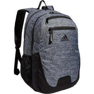 adidas Unisex Foundation Backpack for Laptop, Large Durable Athletic Gym Bag (OSFA, Jersey Onix Grey/Black)