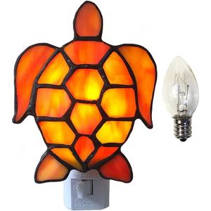 Stained Glass Turtle Night Lamp - Sleeping Room Tiffany Bedside Lantern for Children's Room & Study - DYM6001