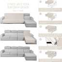 TAOCOCO Waterproof Sectional Sofa Covers 3pcs L Shaped Couch Covers Reversible Chaise Lounge Slipcover Pet Covers for Sectional Sofa L Shape Furniture Protector with Elastic Straps(Large, Cream)