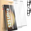 Cutebe 2 Packs Screen Protector for S23 Ultra + 2 Packs Camera Lens Protector with Tempered Glass,Touch Sensitive and Case Friendly