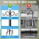 Double Shepherds Hooks for Outdoor, 76 Inch Heavy Duty Bird Feeder Pole with 5 Prongs Base, Adjustable Shepherds Hook for Bird Feeder, Garden, Weddings, Hanging Plant, 2 Pack