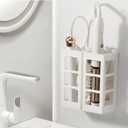 2 Set Hair Tool Organizer Wall Mount, Hanging Bathroom Hair Tool Organizer for Curling Iron, Flat Iron, Straightener and Hair Dryer Bathroom Storage and Organizer