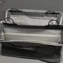 Wall Hanging Organizer Bag, 2-Pack Linen Storage Baskets with Pockets, WallHanging Storage Basket for Bedroom, Kitchen, Office, RV Camper (Gray)