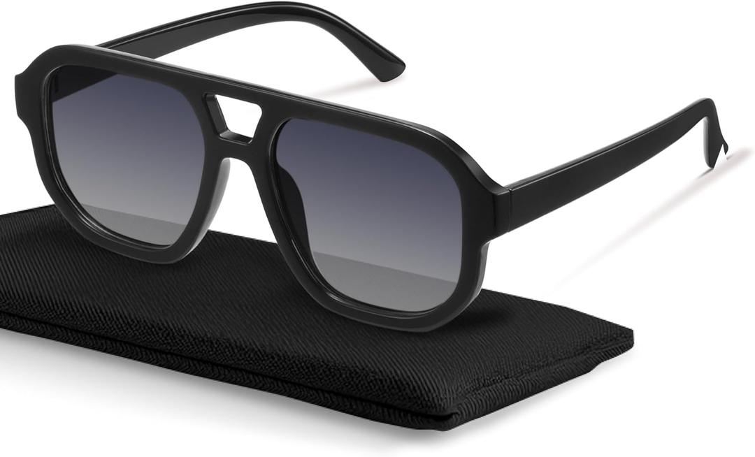 livho Trendy Polarized Square Aviator Sunglasses Women Men Square Eyewear Frame, Retro Sun Glasses for Women Men 2025 Shades