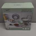 COOK WITH COLOR Mixing Bowls with Lids - 12 Piece Plastic Nesting Bowls Set includes 6 Prep Bowls and 6 Lids, Microwave Safe Mixing Bowl Set, Mint Rhombus