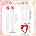 Preboun Princess Costume Accessories for Women, Red Bow Headband Long Gloves Thigh High Socks Kit for Christmas Cosplay Party