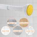 Shower Curtain Rod 31-80 in Adjustable Curtain Rod No Drilling Tension Shower Rod Stainless Steel for Bathroom Room Divider, White
