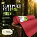 GUTAG 36" x 1200" (100') Kraft Paper Roll for Craft Bulletin Board Paper Art Table Covering Crafting Gift Wrapping Bouquet Packing Parcel 70GSM 50LB (Red, 36x1200)