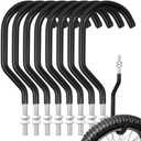 Shimeyao 8 Pcs Machine Thread Bicycle Storage Hook with Nut Heavy Duty Bike Hooks M10 x 1.5 Machine Threading Hook Rubber Coated Bicycle Hanger for Hanging Large Mountain Bike Tire (2.17 Inch,Black)