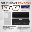 AMBEYE TR90 Blue Light Glasses - Bluelight Blocker, Anti Eyestrain, UV Protection, Rectangle Frame & Clear Lens for Men Women (Tortoiseshell)