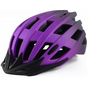 Adult Bike Helmets, Adjustable Mens Womens Bicycle Helmet, Lightweight Road Mountain Cycling Safety Sports Helmets with Detachable Visor (L:58-62cm/22.8''-24.4'', Purple)