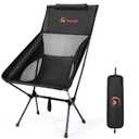 Folding High Back Camping Chair for Outside,Portable Camp Chair for Adults, Lightweight Compact with Carry Bag, for Hiking Lawn Picnic&Fishing(Black)