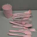 Kitchen Utensils Set-12 Pieces Silicone Cooking Utensils Set (Dishwasher Safe) 392F Heat Resistant Spatula Set, Nonstick Cookware (Pink)