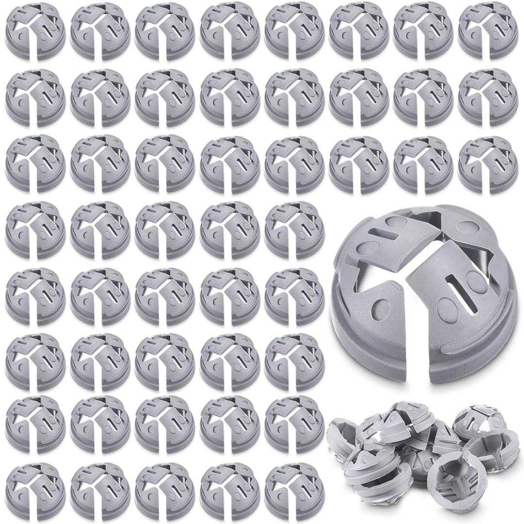 Sintuff 25 Pcs 3/8 in. - 1/2 in. Non Metallic Button Bulk Push in Electrical Wire Connectors Junction Box Connector Gray Nm Cable Connector Electrical Conduit Fittings Fits for 1/2 Inch Knockouts