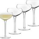 Libbey Signature Kentfield Coupe Cocktail Glasses Set of 4, Coupe Bowl Stemmed Cocktail Glasses, Dishwasher Safe Champagne Glass Gift Set (9 Ounces)