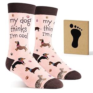 VICRAZY Gifts For Mom & Pet Lovers, Dog Stocking Stuffers Socks - Funny Christmas Gift for Women, Dog Mom Gift, Best Gifts for Moms, Christmas Women Socks Idea Presents