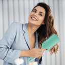 Curly Hair Brush, Curl Defining Brush, Hair Brush, Flexible, Curl Enhancing, Reduce Pulling (Green)