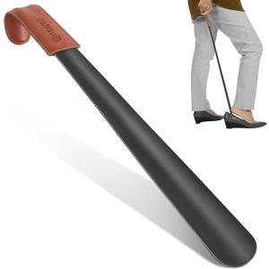 ZOMAKE Extra Long Shoe Horn for Seniors Men,Metal Shoehorn Long handle for Boots, 28.3'' Shoe Spoon Helper