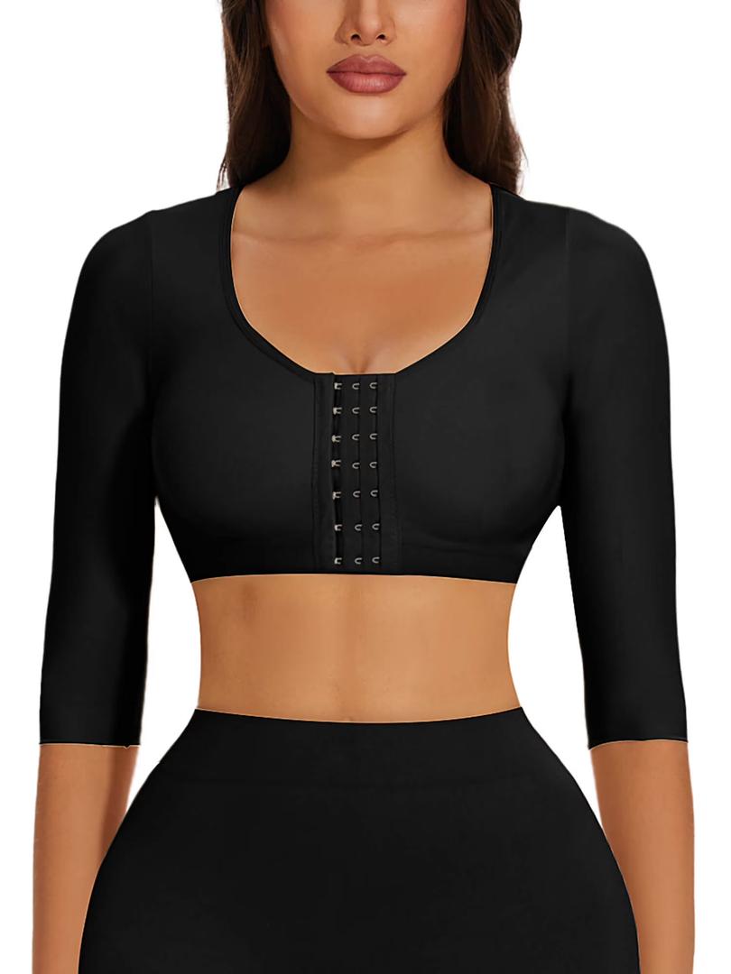 Shaper for Women Post Surgery Arm Lipo Compression Sleeves Slimming Arm Front Closure Shapewear Bra L