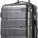 Coolife Carry On Luggage 22x14x9 Airline Approved Hardside PC+ABS Suitcase with TSA Lock, Lightweight Rolling Travel Luggage with Spinner Wheels(Charcoal, 20in)