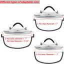 7 Inch Tempered Glass Lid, Steam Vented Cookware Cover, Dishwasher & Oven Safe up to 400F, Universal Replacement for Pans & Skillets, 304 Stainless Steel Rim with Arc Handle