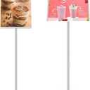 Floor Sign Stand, Sign Holder Stand 11.8x16.5 inch with Heavy Duty Base, Easy Snap-Frame for Poster Replacement for Retail Stores, Trade Shows, Events and Directing Traffic (Silver, A3)