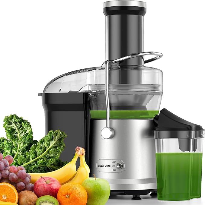 Juicer, 1200W Juicer Machine with 3" Feed Chute for Whole Fruits and Vegs, Dual Speeds Centrifugal Juice Extractor Maker with Heavy Duty Full Copper Motor, High Juice Yield blender, Easy to Clean