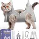Loflaze Dog Grooming Hammock Harness for Dogs & Cats with Pet Nail Clipper Trimmer - Cat Hanger Sling for Trimming Clipping Nails- Dog Hammock Restraint Bag for Small Medium Large pet Grey XS