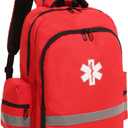 First Aid Backpack Bags for School Empty Medicine Bag for Trauma Medical Safety Backpack for Travelling Red Emergency Bag for Nurse, Paramedic, EMT