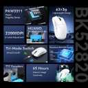 ATTACK SHARK X11SE Lightweight Wireless Gaming Mouse, 59g Tri-Mode BT/2.4G Wireless/Wired Gaming Mouse, PixArt PAW3311 Gaming Sensor, 22000 DPI, Office Mice for PC/Xbox/Win/Mac (White)
