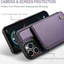 Vinich for iPhone 12 Pro Max Wallet Case with Card Holder, RFID Blocking Credit Slots Kickstand Shockproof Phone Cover Fit for iPhone 12 Pro Max 6.7" Purple