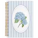 WUCHJ Blue Hydrangea Floral Notebook, Retro Cottagecore Flower Journal, Blue Striped Preppy Aesthetic Notebook Journal for Note Taking, Hydrangea Gifts, 5.5x8.3 Inch