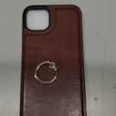 ONETOP for iPhone 11 Wallet Case with Card Holder, 360 Rotation Ring Kickstand RFID Blocking PU Leather Double Magnetic Clasp Shockproof Cover for Women and Girls 6.1 Inch (Brown)