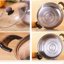 Stainless Steel Saucepan, 0.9 Quart Double Handle Milk and Soup Pot with Lid for Warming, Cooking and Boiling Milk, Spaghetti, Soup in Kitchen and Outdoor (16cm)