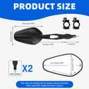 DREAMIZER Universal Motorcycle Mirrors Black M8 M10 Motorcycle Rear View Mirror w/Handlebar Mount Compatible with Honda CB250R CB1000R CBR650R Yamaha MT-03 MT-07 MT-09 MT-10 and More
